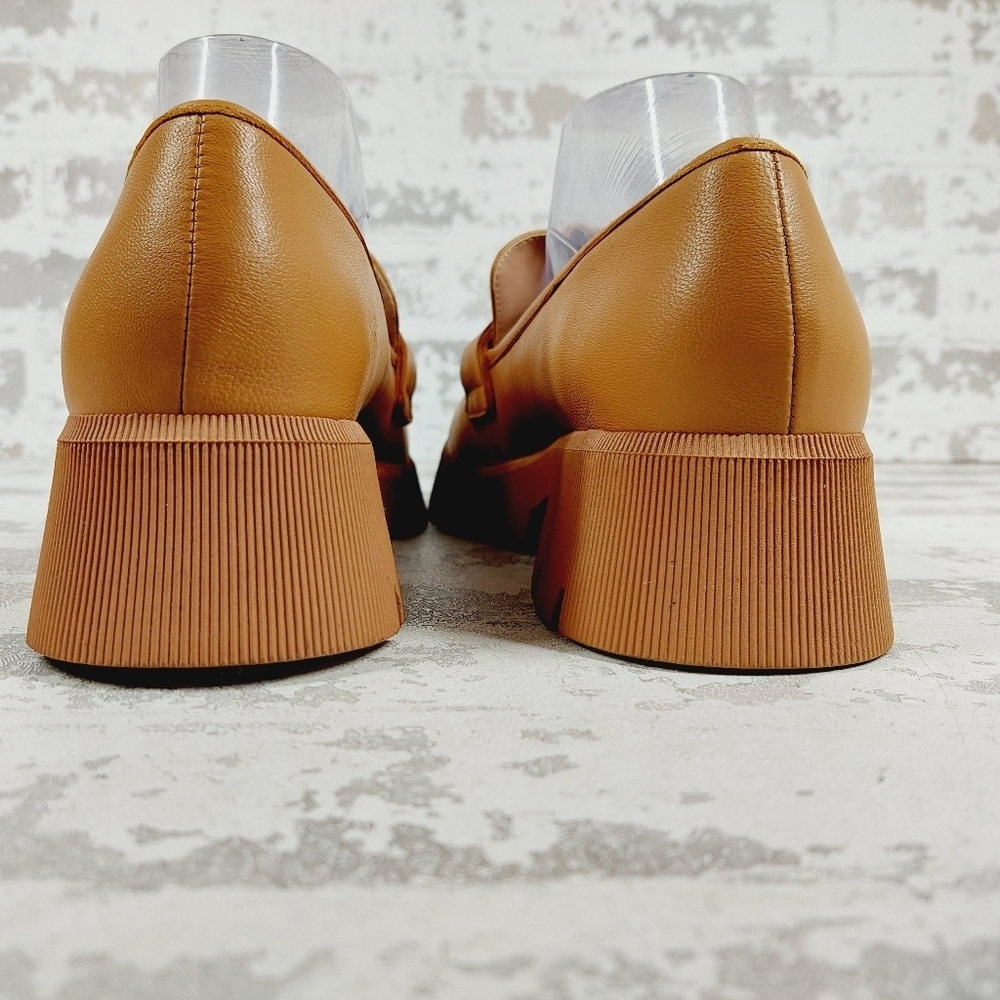 New BCBGeneration Raylin Brown Leather Chunky Sole Slip On Loafers O690 - Picture 6 of 13